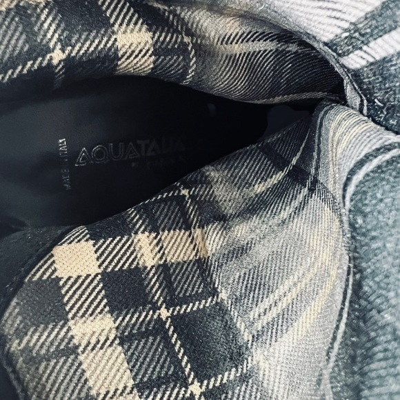 AQUATALIA BLACK LEATHER BOOTS ANKLE WINTER BOOTS PLATFORM MADE IN  ITALY 7.5 - Picture 11 of 13